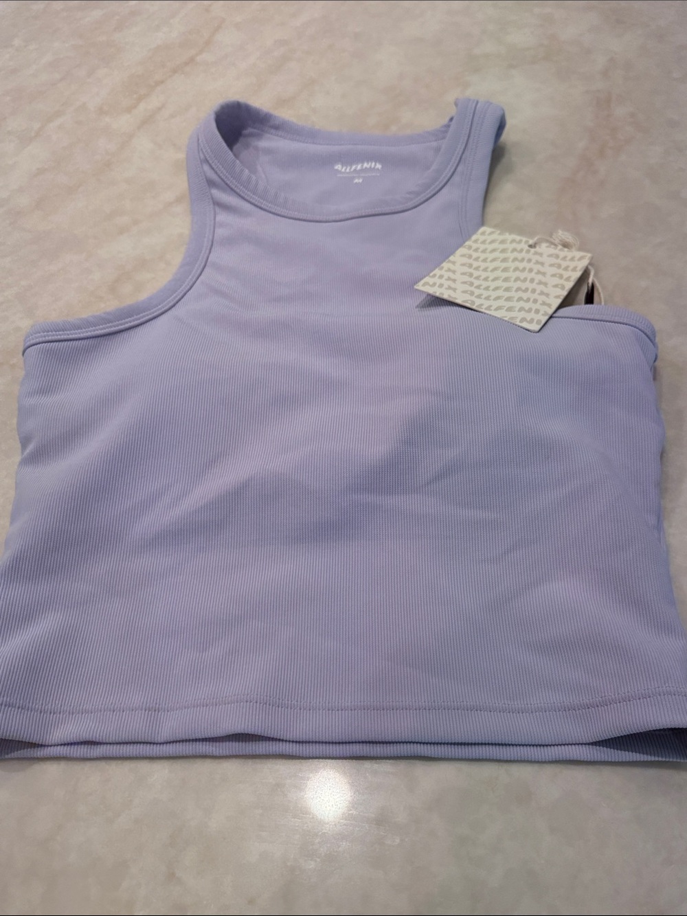 Ribbed Cropped Tank Top in Lavender